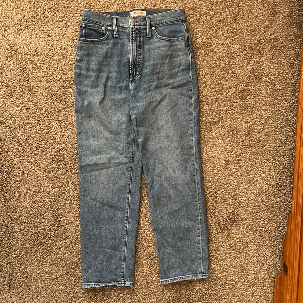 Madewell Straight Leg Jeans in Medium Blue Denim